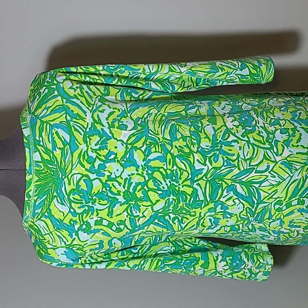 LG Lilly Pulitzer Dress Pima Cotton Parrot Palmetto Green - Picture 7 of 12